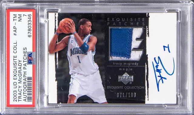 2003-04 Upper Deck Exquisite Collection Tracy McGrady Autograph Patches #TM card image