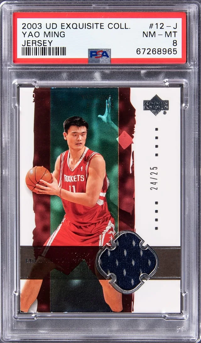 2003-04 Upper Deck Exquisite Collection Yao Ming Game-Used Jersey #12-J card image