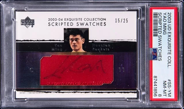 2003-04 Upper Deck Exquisite Collection Yao Ming Scripted Swatches #SS-YM card image