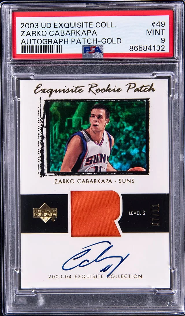 2003-04 Upper Deck Exquisite Collection Zarko Cabarkapa Autograph Patch Gold #49 card image