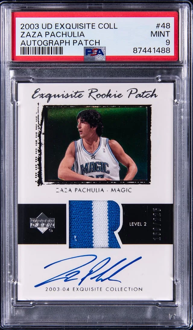 2003-04 Upper Deck Exquisite Collection Zaza Pachulia Autograph Patch Gold #48 card image