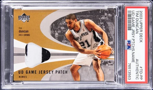 2003-04 Upper Deck Game Jersey Tim Duncan Patch Names #TD-PP card image