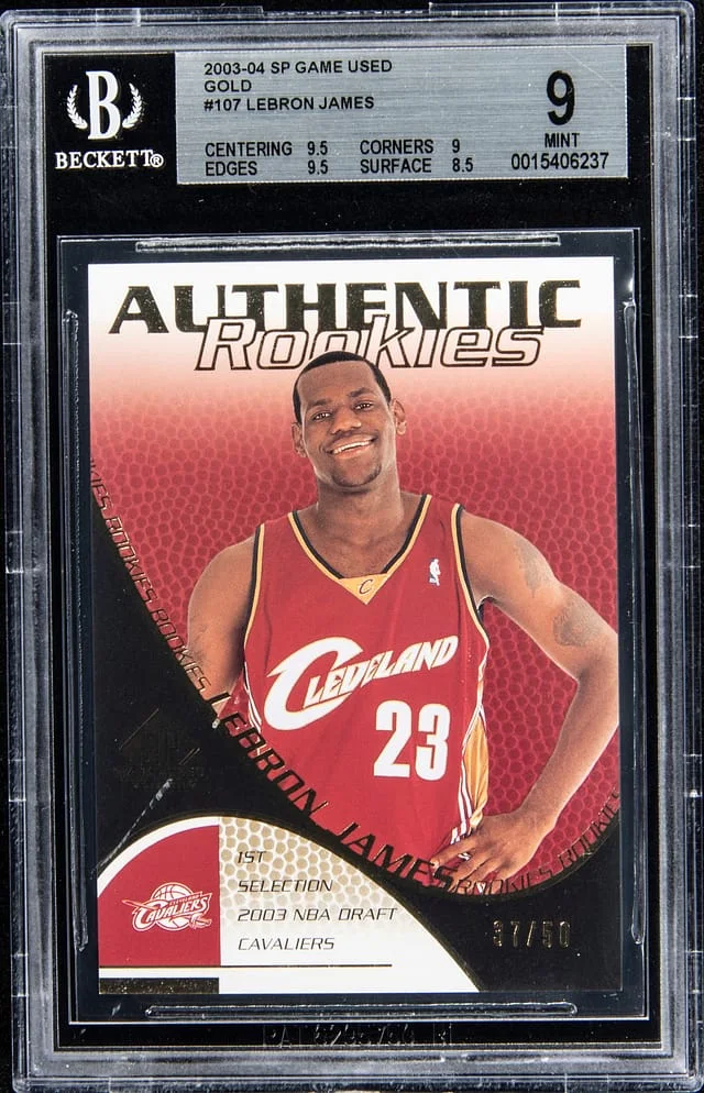 2003-04 Upper Deck Game Used LeBron James Gold #107 card image