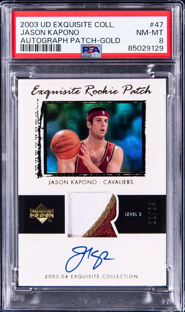 2003-04 Upper Deck Jason Kapono Exquiste Collection Autograph Patch Gold #47 card image
