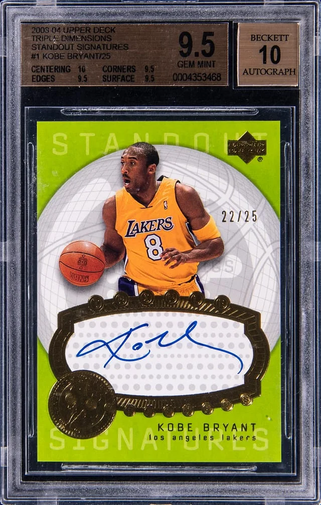 2003-04 Upper Deck Kobe Bryant Triple Dimensions Standout Signatures #STA1 card image