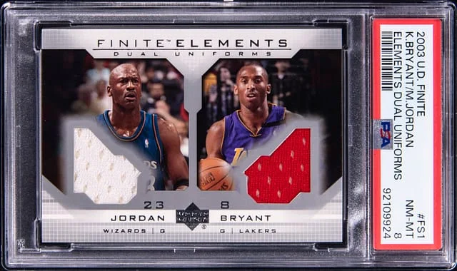 2003-04 Upper Deck Kobe Bryant/Michael Jordan Finite Elements Dual Uniforms #FS1 card image