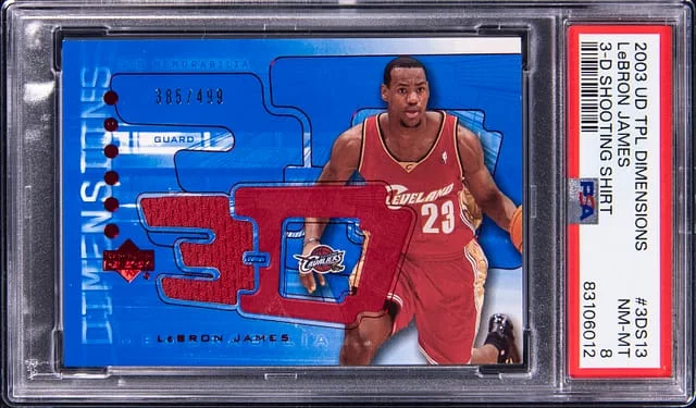 2003-04 Upper Deck LeBron James Triple Dimensions 3-D Shooting Shirt #3DS13 card image