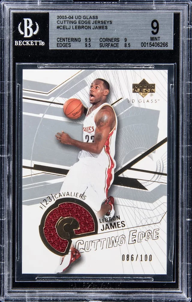 2003-04 Upper Deck LeBron James Glass Cutting Edge Jersey #CE-LJ card image