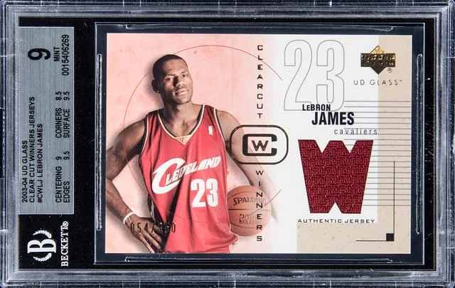 2003-04 Upper Deck LeBron James Glass Clear Cut Winners Jerseys #CW-LJ card image