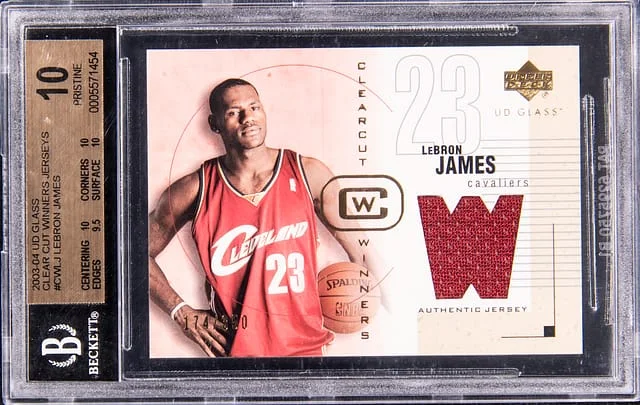 2003-04 Upper Deck LeBron James Glass Clear Cut Winners Jerseys #CWLJ card image