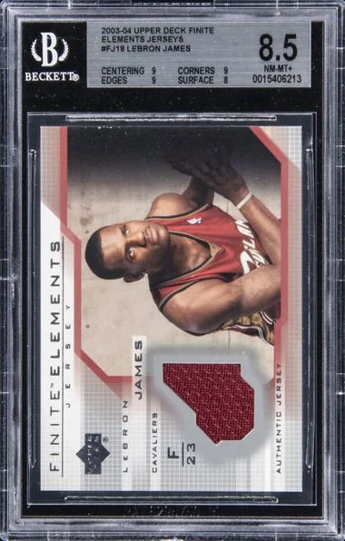 2003-04 Upper Deck LeBron James Finite Elements Jersey #FJ18 card image