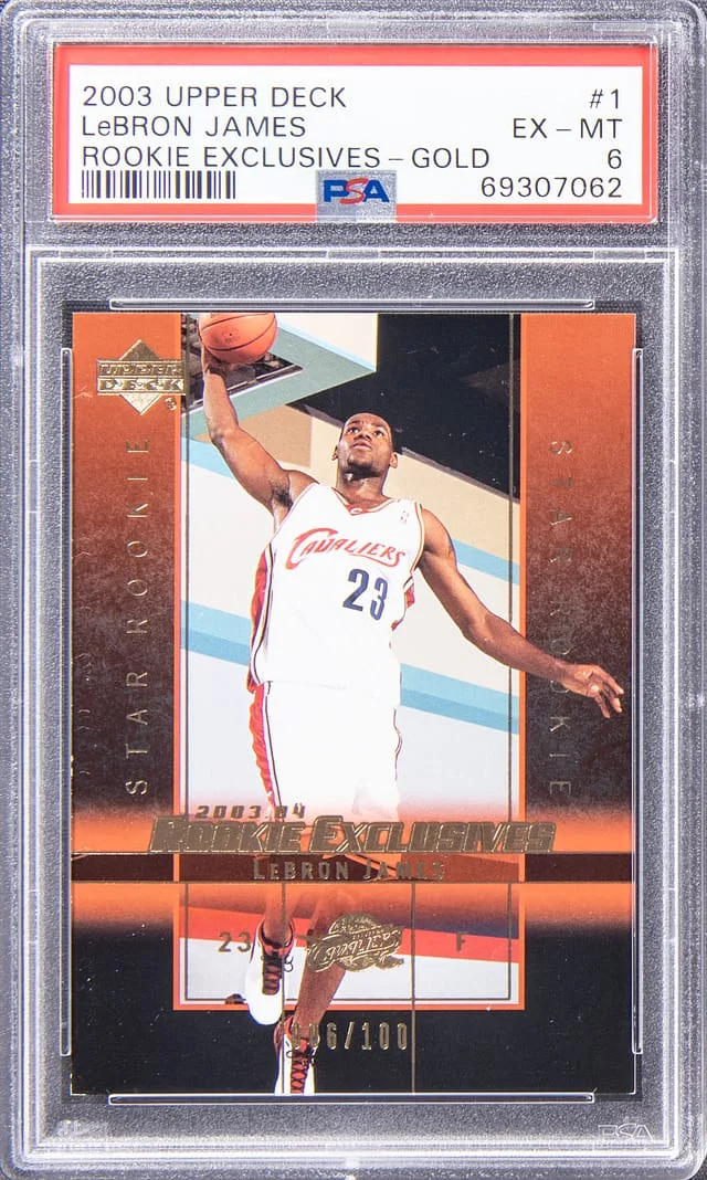2003-04 Upper Deck LeBron James Jersey Number Exclusives Gold #1 card image