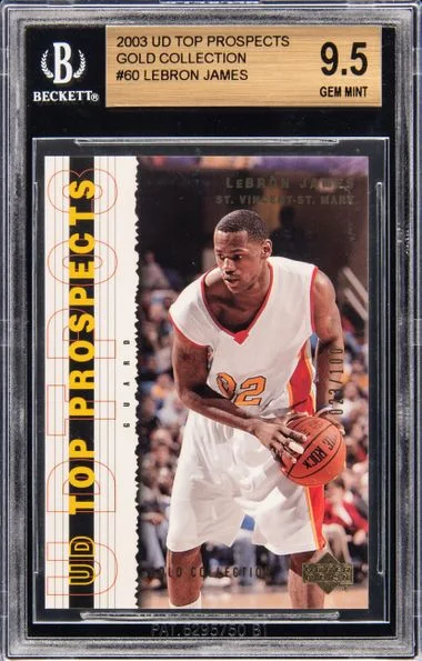2003-04 Upper Deck LeBron James – Jersey Number Top Prospects Gold Collection #60 card image