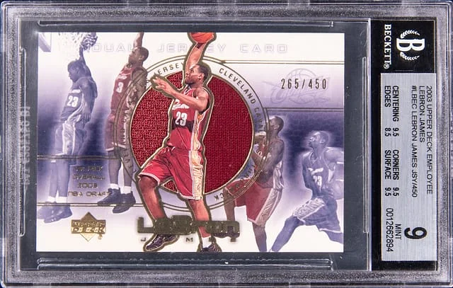 2003-04 Upper Deck LeBron James Employee Dual Jersey Card #LB-EC card image