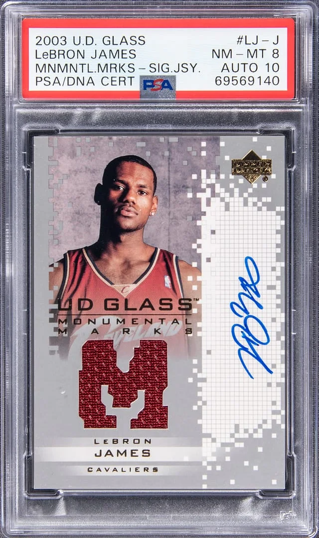 2003-04 Upper Deck LeBron James Glass Monumental Marks Signature Jerseys #LJ-J card image