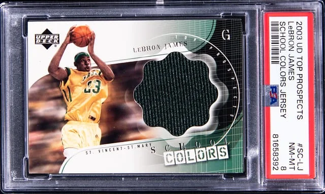 2003-04 Upper Deck LeBron James Top Prospects School Colors Jersey #SC-LJ card image