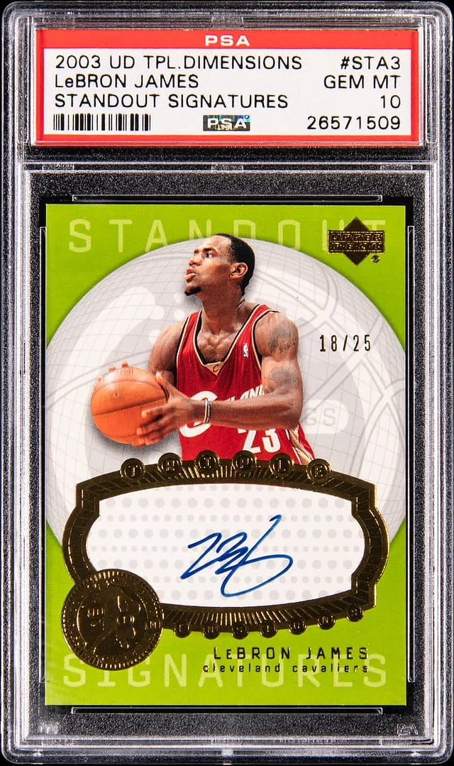 2003-04 Upper Deck LeBron James Triple Dimensions Standout Signatures #STA3 card image