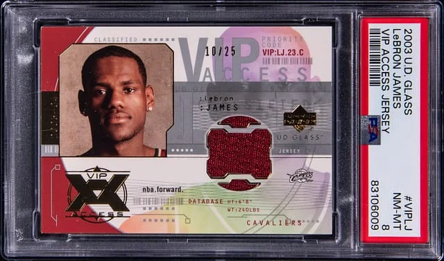 2003-04 Upper Deck LeBron James Glass VIP Access Jersey #VIP-LJ card image