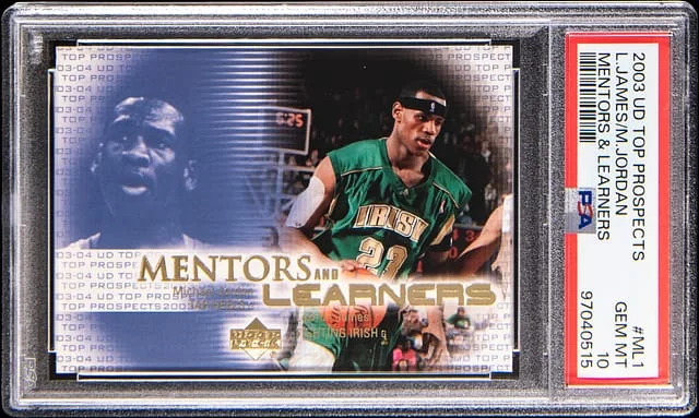 2003-04 Upper Deck LeBron James/Michael Jordan Top Prospects Mentors & Learners #ML1 card image