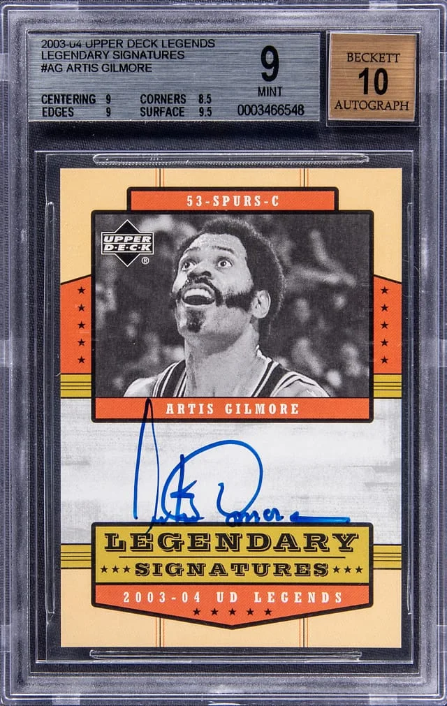2003-04 Upper Deck Legends Artis Gilmore Legendary Signatures #LS-AG card image