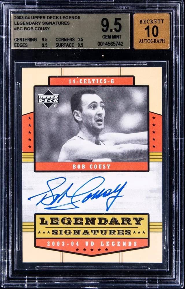 2003-04 Upper Deck Legends Bob Cousy Legendary Signatures #BC card image