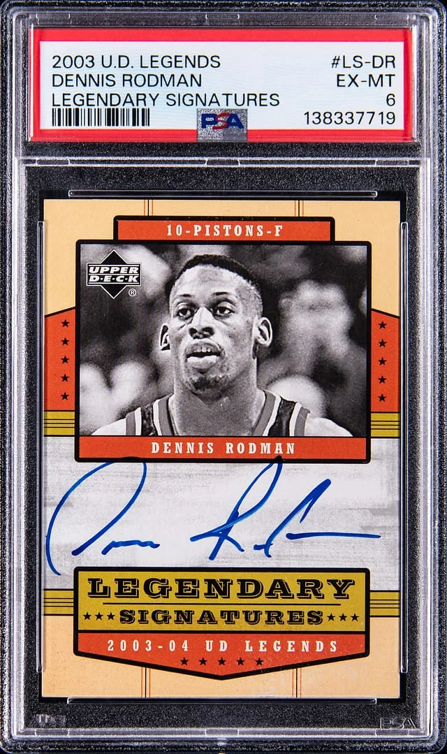 2003-04 Upper Deck Legends Dennis Rodman Legendary Signatures #LS-DR card image