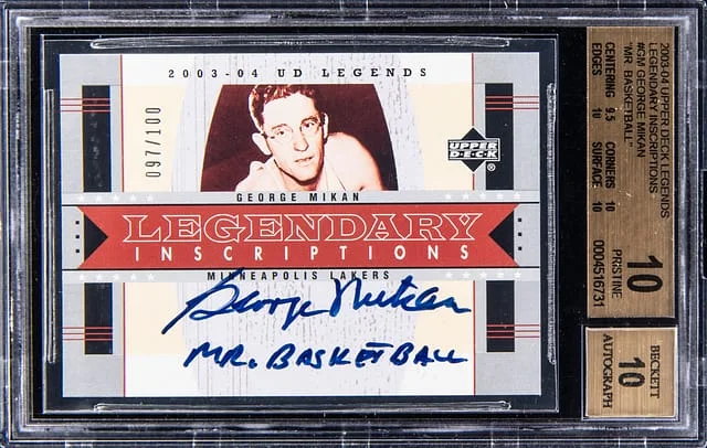 2003-04 Upper Deck Legends George Mikan Legendary Inscriptions #LI-GM card image
