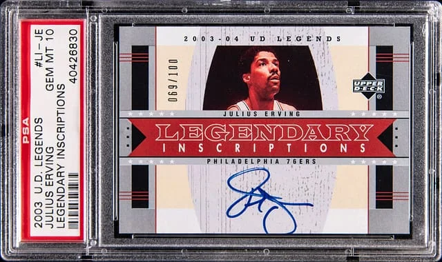 2003-04 Upper Deck Legends Julius Erving Legendary Inscriptions #LI-JE card image
