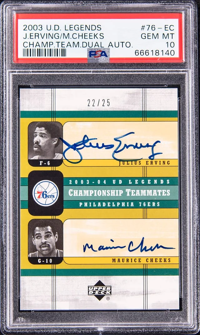 2003-04 Upper Deck Legends Julius Erving/Maurice Cheeks Championship Teammates Dual Autograph #76-EC card image