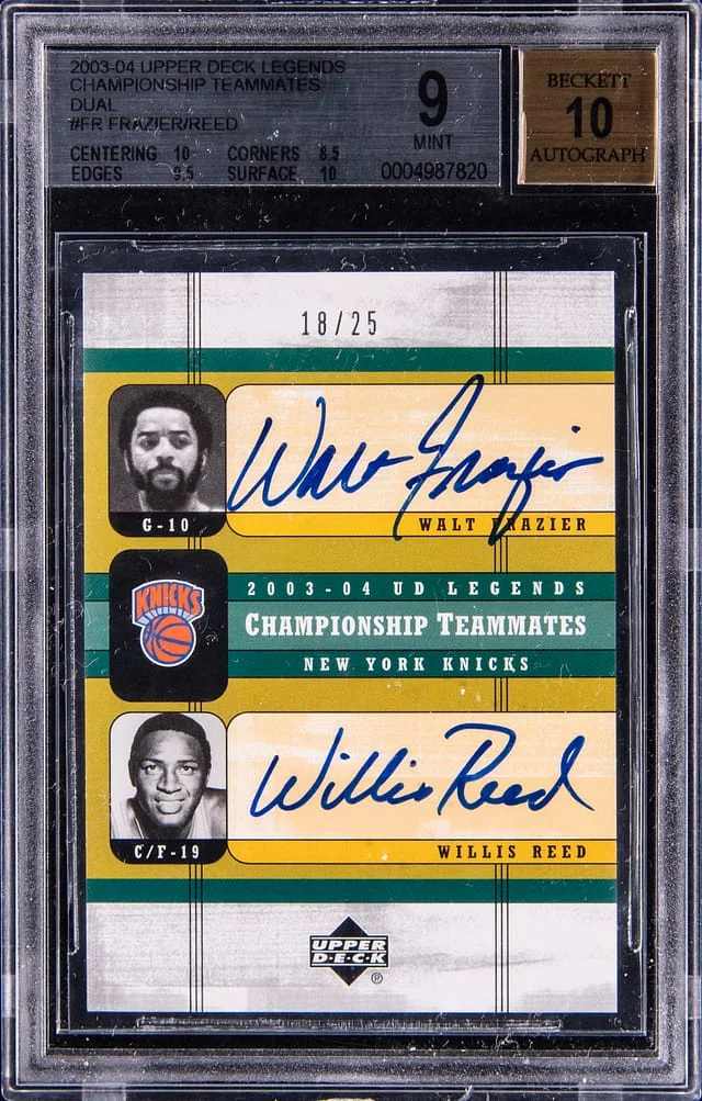 2003-04 Upper Deck Legends Walt Frazier/Willis Reed Championship Teammates Dual #FR card image