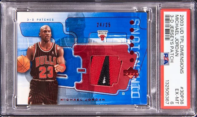 2003-04 Upper Deck Michael Jordan Game-Used Triple Dimensions 3-D Jerseys Patch #3DP36 card image