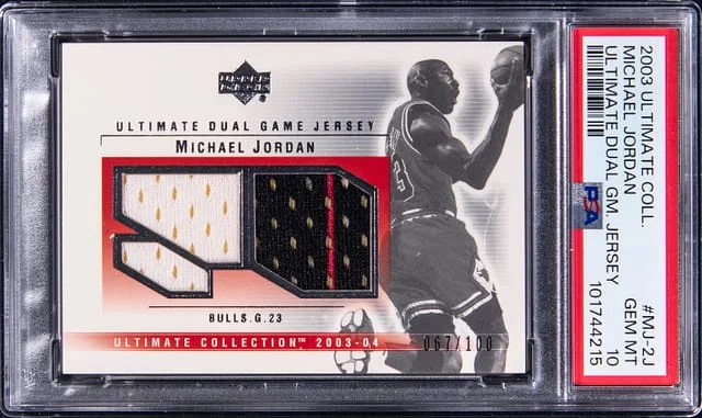 2003-04 Upper Deck Michael Jordan Game-Used Ultimate Dual Game Jersey #MJ-2J card image