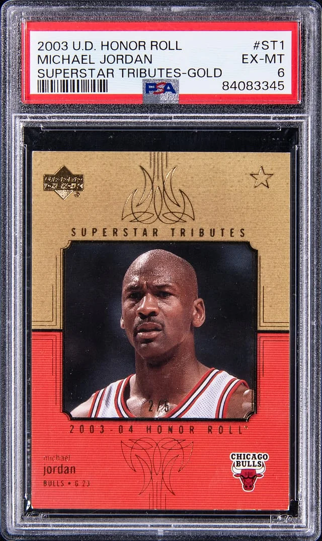 2003-04 Upper Deck Michael Jordan Honor Roll Superstar Tributes Gold #ST1 card image