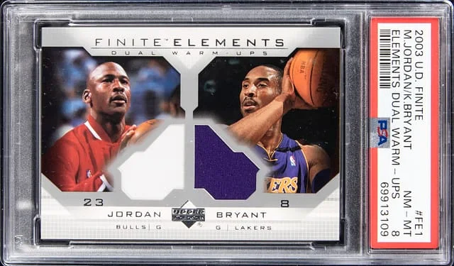 2003-04 Upper Deck Michael Jordan/Kobe Bryant Finite Elements Dual Warm Ups #FE1 card image