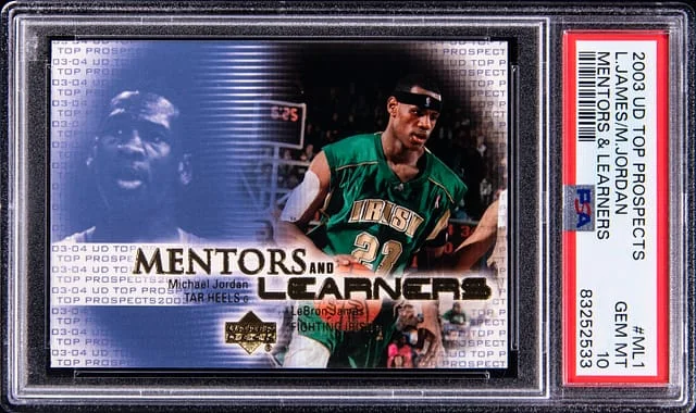 2003-04 Upper Deck Michael Jordan/LeBron James Top Prospects Mentors and Learners #ML1 card image