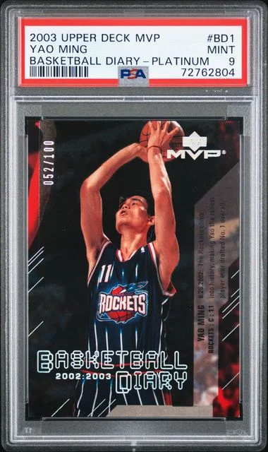 2003-04 Upper Deck MVP Basketball Yao Ming Diary Platinum #BD1 card image