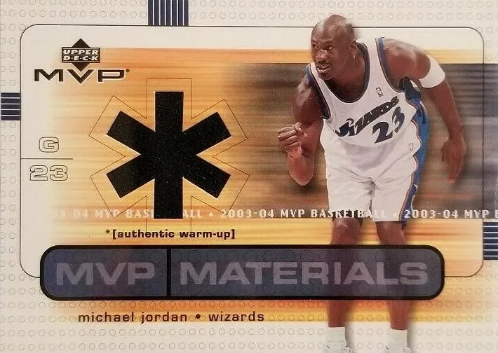 2003-04 Upper Deck MVP Michael Jordan Materials Warmups #MJ-WU card image