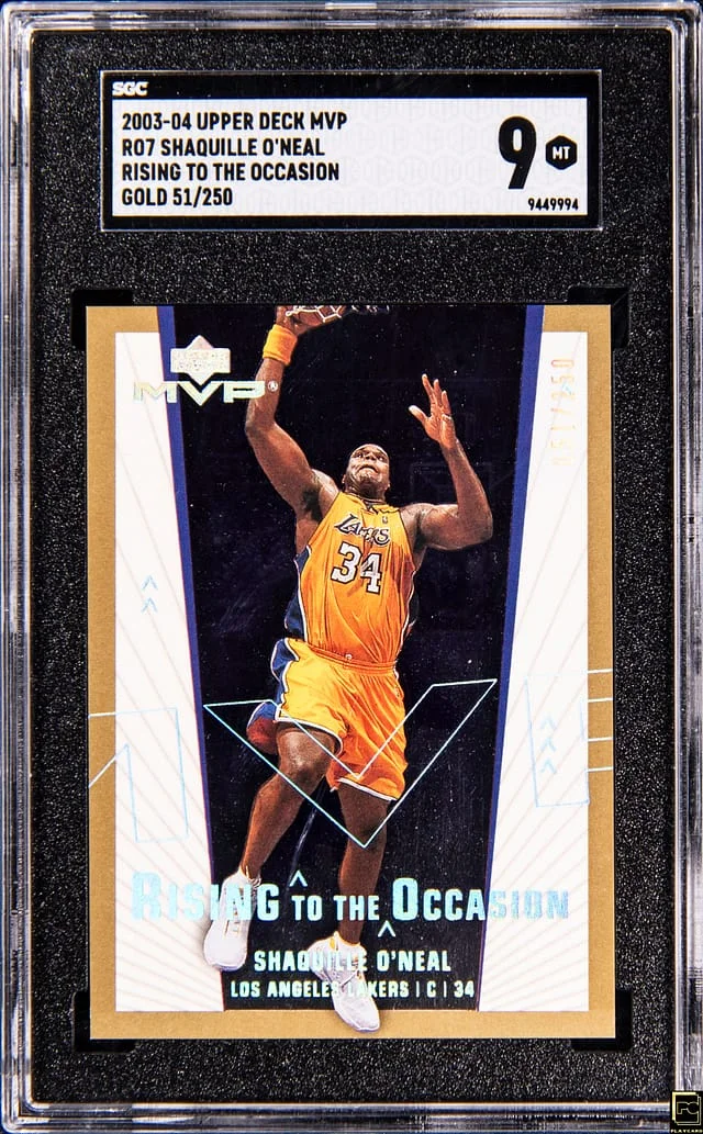 2003-04 Upper Deck MVP Shaquille O'Neal Rising To The Occasion Gold #R07 card image