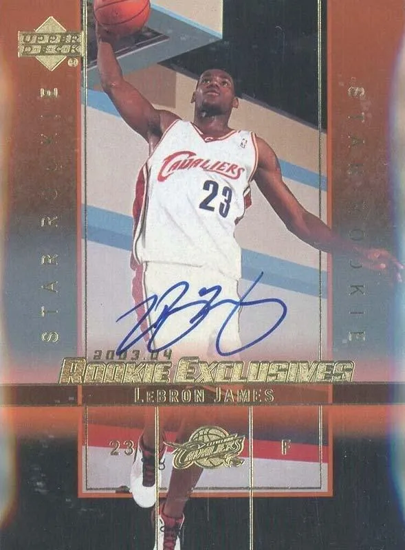 2003-04 Upper Deck Rookie Exclusives Lebron James Autograph #A1 card image