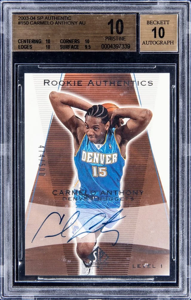2003-04 Upper Deck SP Authentic Carmelo Anthony Autograph #150 card image