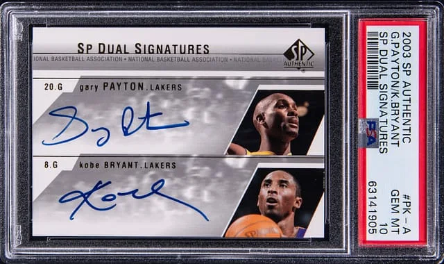 2003-04 Upper Deck SP Authentic Kobe Bryant/Gary Payton SP Dual Signatures #PK-A card image