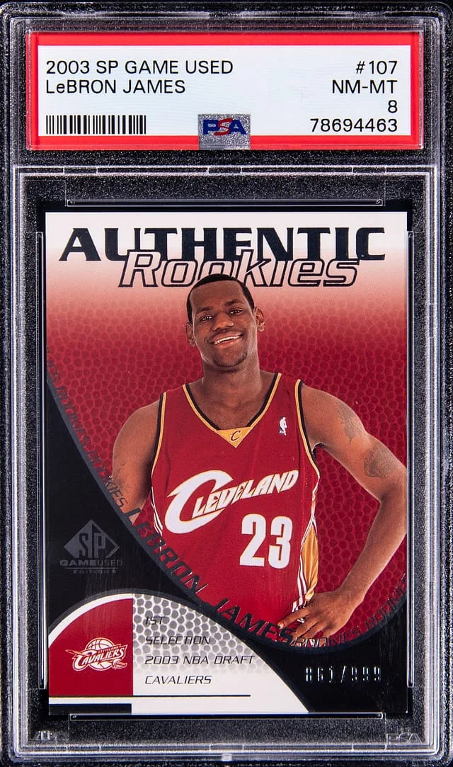 2003-04 Upper Deck SP Game Used LeBron James Authentic Rookies #107 card image