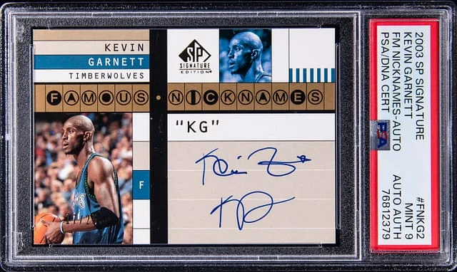 2003-04 Upper Deck SP Kevin Garnett Signature Famous Nicknames Autograph #FN-KG2 card image