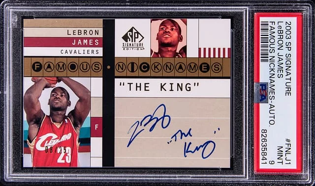 2003-04 Upper Deck SP LeBron James Signature Famous Nicknames Autographs #FN-LJ1 card image