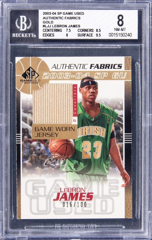 2003-04 Upper Deck SP LeBron James Game-Used Edition Authentic Fabrics Gold #LJ-J card image