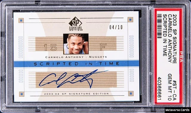 2003-04 Upper Deck SP Signature Edition Carmelo Anthony Scripted In Time #ST-CA card image