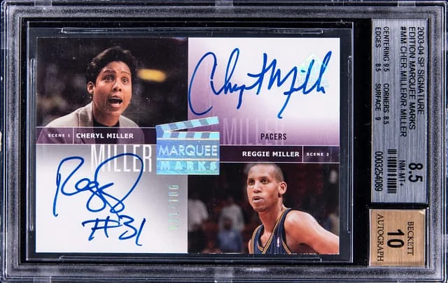 2003-04 Upper Deck SP Signature Edition Reggie Miller/Cheryl Miller Marquee Marks #MM-MM card image