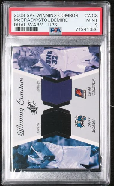 2003-04 Upper Deck SPx Amar'e Stoudemire/Tracy McGrady Game-Used Winning Combos Dual Warm-Ups #WC8 card image