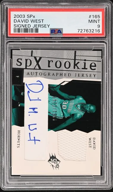 2003-04 Upper Deck SPx David West Signed Jersey #165 card image