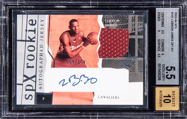 2003-04 Upper Deck SPx LeBron James Signed Jersey #151 card image